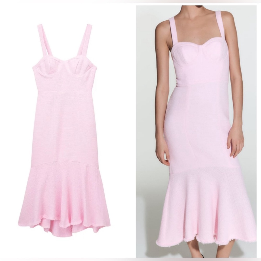 🩷 TEXTURED RUFFLED DRESS - Picture 14 of 14